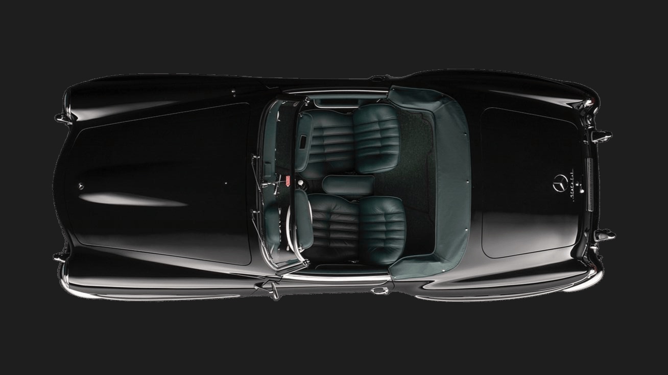 190 SL negro, vista aérea